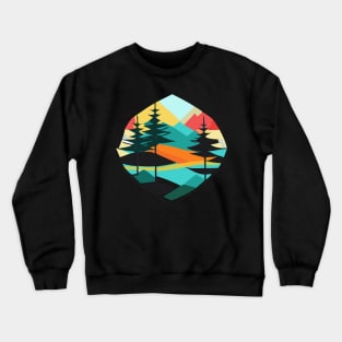 watercolor techniques to create a dreamy and ethereal painting of a forest landscape, perfect for a nature-inspired t-shirt design. Crewneck Sweatshirt